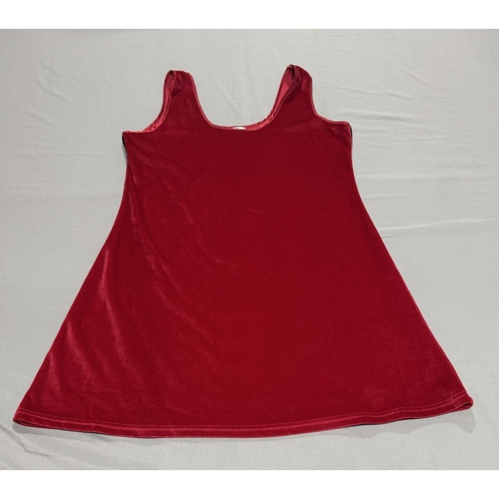 Private Luxuries Red Velvet Tank Dress XL Sleeveless A-Line Velour Y2K Holiday